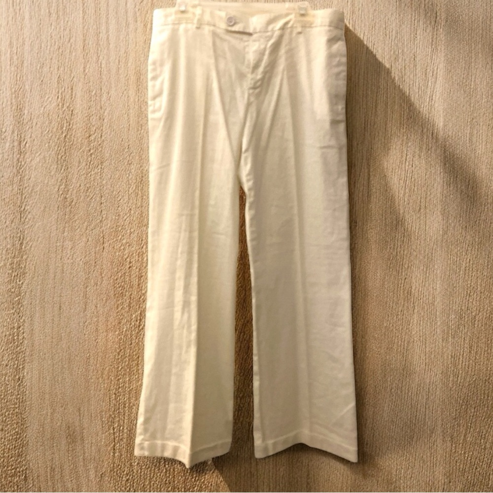 GAP white Linen wide leg cuffed trousers - Picture 3 of 14